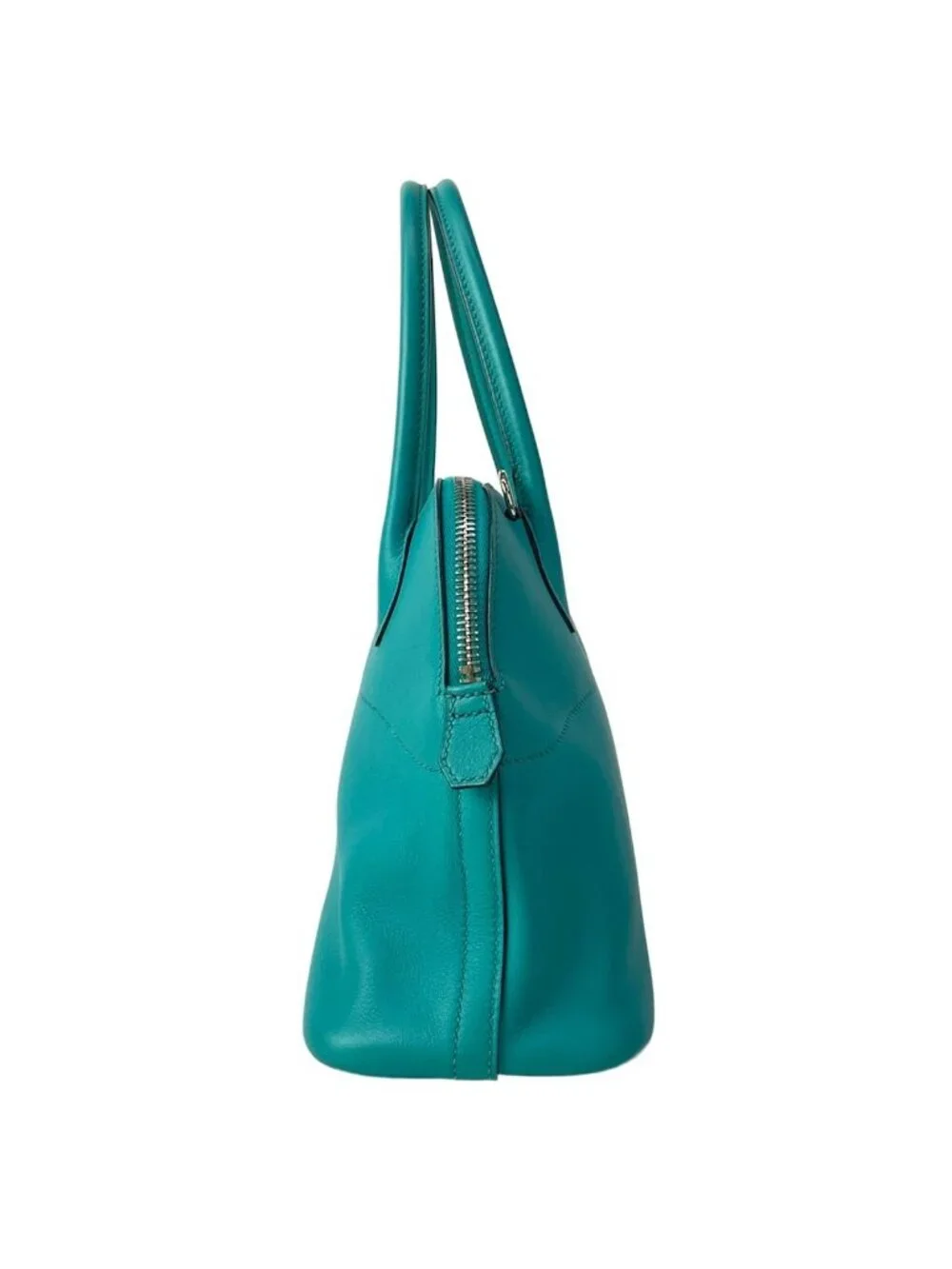 Hermes Handbag Bolide 27 Blue Paon Silver